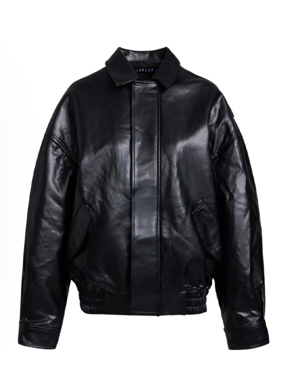 Lioness Kenny Black Leather Bomber Jacket